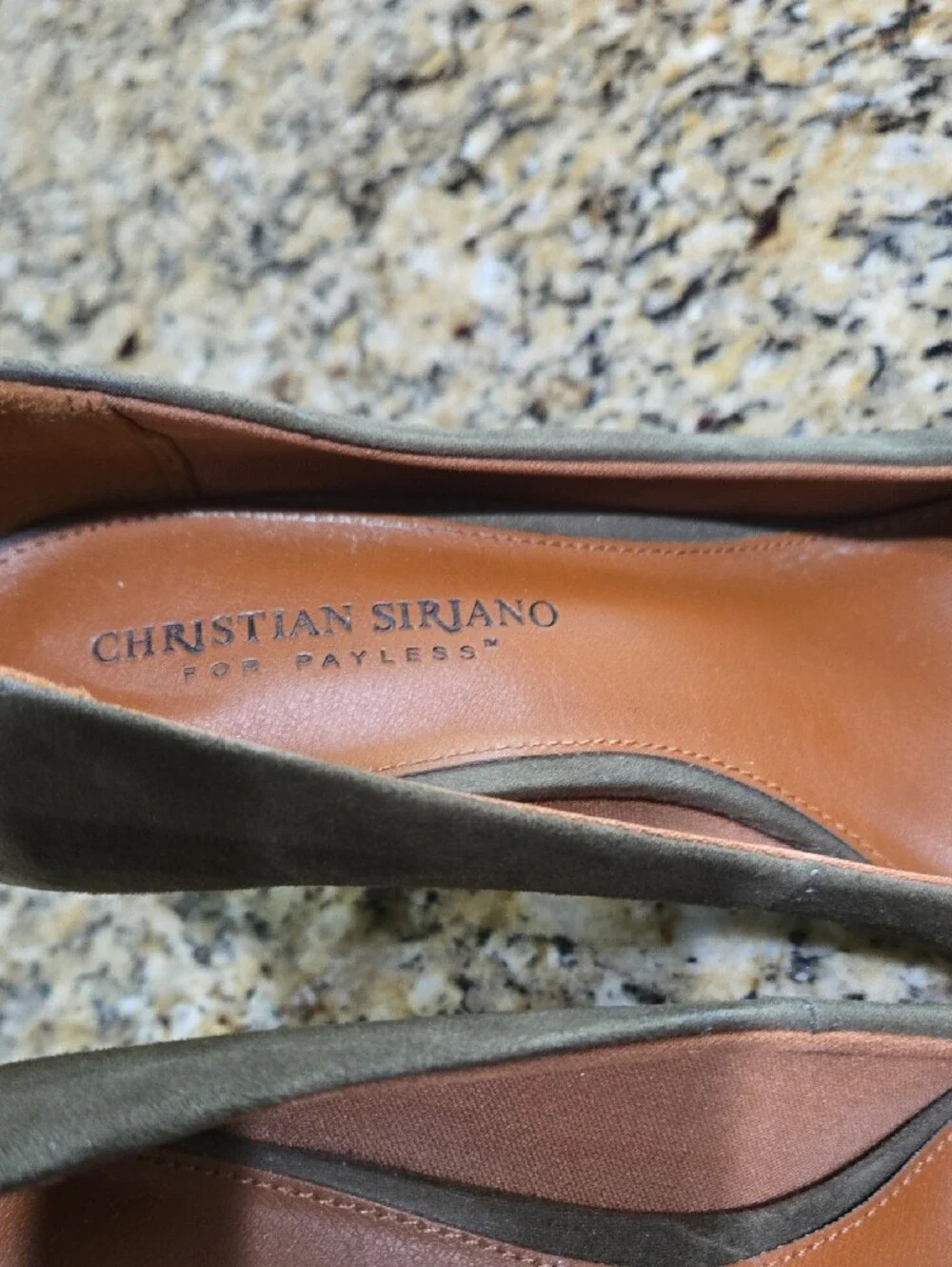 Christian Siriano Olive Suede Pointed-Toe Pumps